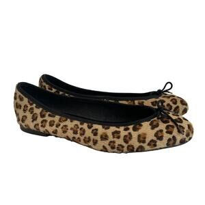 French Sole fs/ny Sz 9 Leopard Pony Hair Leather Ballet Flats Spain Safari Chic